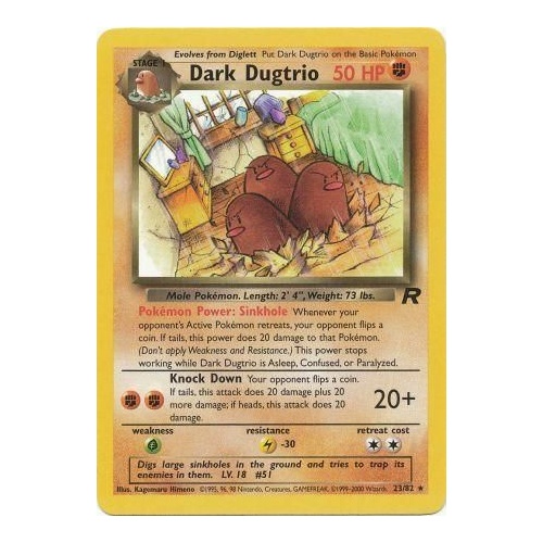 Dark Dugtrio 23/82 Team Rocket Unlimited Rare Pokemon Card NEAR MINT TCG