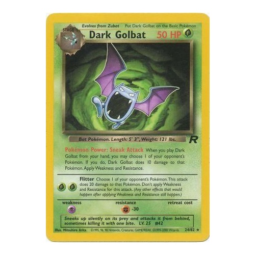 Dark Golbat 24/82 Team Rocket Unlimited Rare Pokemon Card NEAR MINT TCG