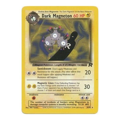 Dark Magneton 28/82 Team Rocket Unlimited Rare Pokemon Card NEAR MINT TCG