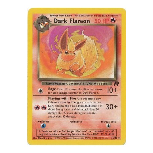 Dark Flareon 35/82 Team Rocket Unlimited Uncommon Pokemon Card NEAR MINT TCG