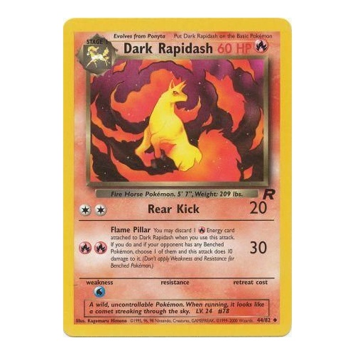 Dark Rapidash 44/82 Team Rocket Unlimited Uncommon Pokemon Card NEAR MINT TCG