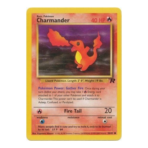 Charmander 50/82 Team Rocket Unlimited Common Pokemon Card NEAR MINT TCG