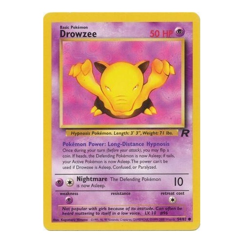 Drowzee 54/82 Team Rocket Unlimited Common Pokemon Card NEAR MINT TCG