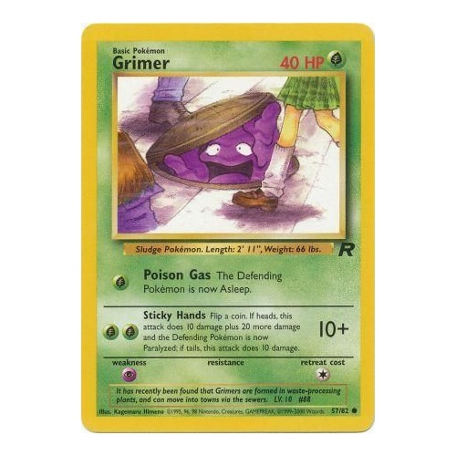 Grimer 57/82 Team Rocket Unlimited Common Pokemon Card NEAR MINT TCG