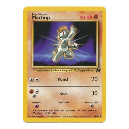 Machop 59/82 Team Rocket Unlimited Common Pokemon Card NEAR MINT TCG