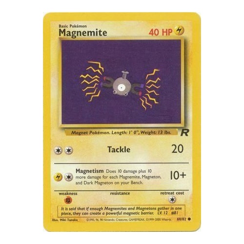 Magnemite 60/82 Team Rocket Unlimited Common Pokemon Card NEAR MINT TCG