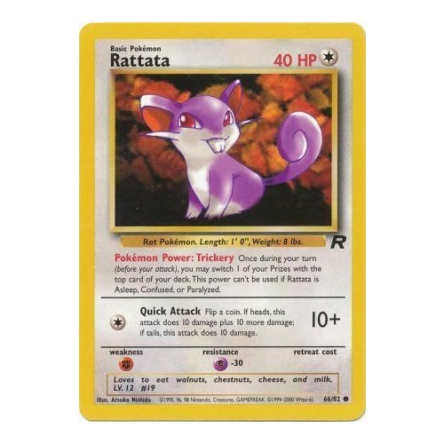 Rattata 66/82 Team Rocket Unlimited Common Pokemon Card NEAR MINT TCG
