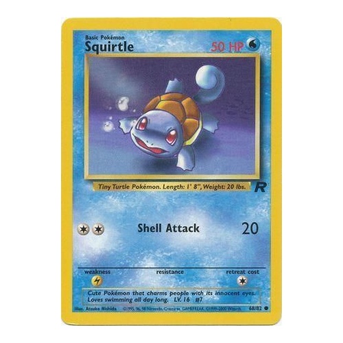 Squirtle 68/82 Team Rocket Unlimited Common Pokemon Card NEAR MINT TCG