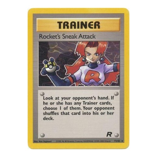 Rocket's Sneak Attack 72/82 Team Rocket Unlimited Rare Trainer Pokemon Card NEAR MINT TCG