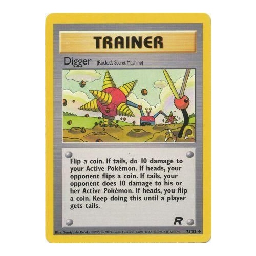 Digger 75/82 Team Rocket Unlimited Uncommon Trainer Pokemon Card NEAR MINT TCG