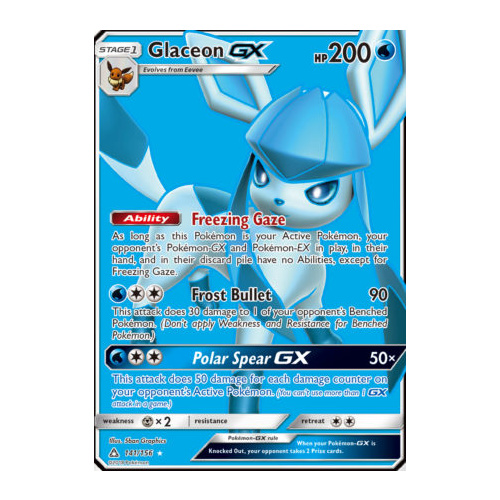 Glaceon GX 141/156 SM Ultra Prism Holo Ultra Rare Full Art Pokemon Card NEAR MINT TCG