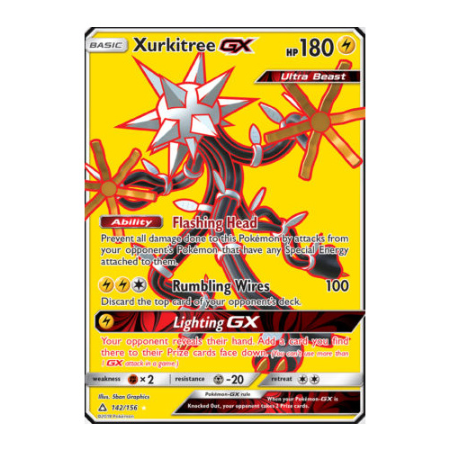 Xurkitree GX 142/156 SM Ultra Prism Holo Ultra Rare Full Art Pokemon Card NEAR MINT TCG