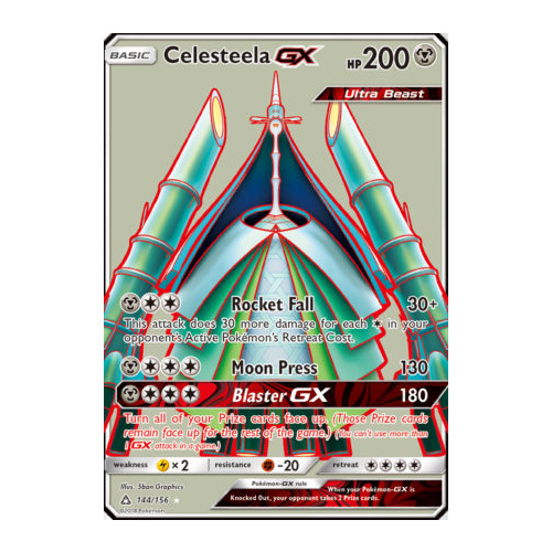 Celesteela GX 144/156 SM Ultra Prism Holo Ultra Rare Full Art Pokemon Card NEAR MINT TCG