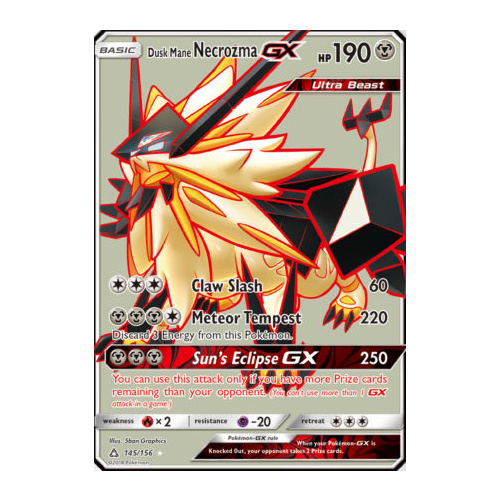 Dusk Mane Necrozma GX 145/156 SM Ultra Prism Holo Ultra Rare Full Art Pokemon Card NEAR MINT TCG
