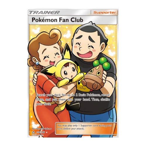Pokemon Fan Club 155/156 SM Ultra Prism Holo Ultra Rare Full Art Pokemon Card NEAR MINT TCG