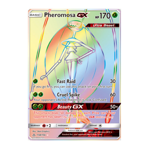 Pheromosa GX 158/156 SM Ultra Prism Holo Hyper Rare Full Art Pokemon Card NEAR MINT TCG