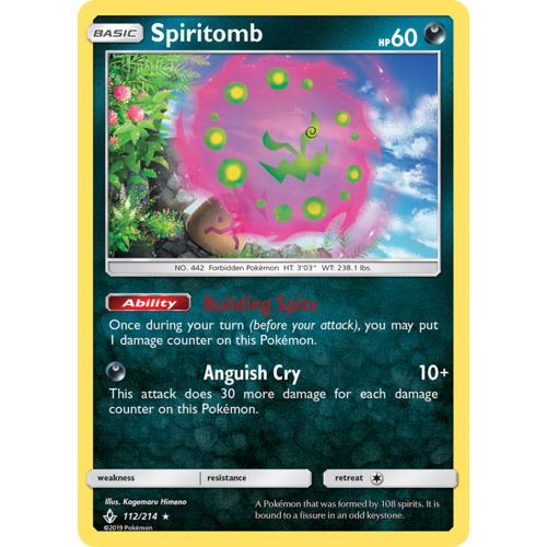 Pokemon SM UNBROKEN BONDS SPIRITOMB 112//214 RARE HOLO