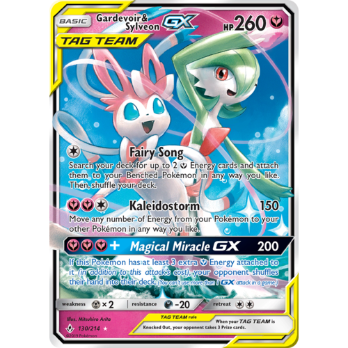 Gardevoir & Sylveon GX 130/214 SM Unbroken Bonds Holo Ultra Rare Pokemon Card NEAR MINT TCG