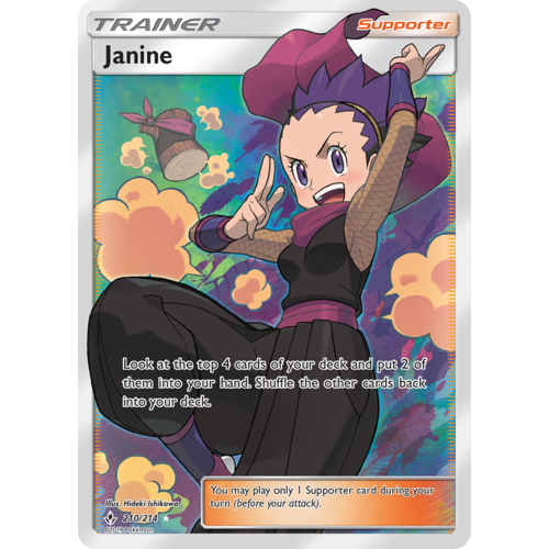 Janine 210/214 SM Unbroken Bonds Holo Ultra Rare Full Art Pokemon Card NEAR MINT TCG