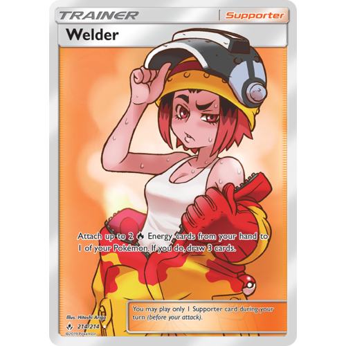 Welder 214/214 SM Unbroken Bonds Holo Ultra Rare Full Art Pokemon Card NEAR MINT TCG