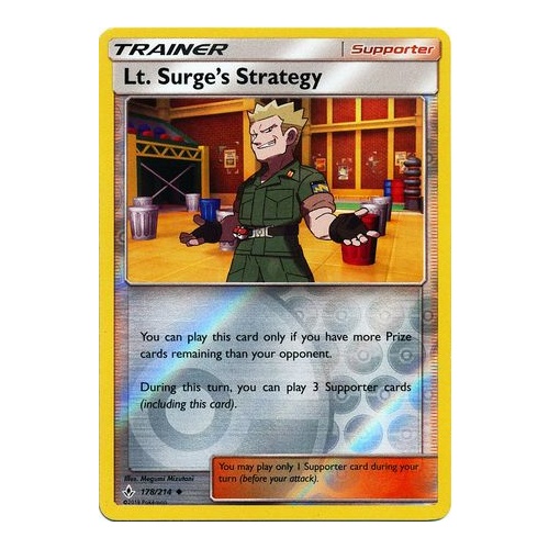 Reverse Holo Pokemon SM10 Unbroke 178//214 Surge/'s Strategy Uncommon x1 Lt