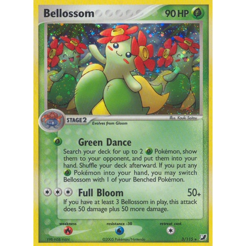 Bellossom 3/115 EX Unseen Forces Holo Rare Pokemon Card NEAR MINT TCG
