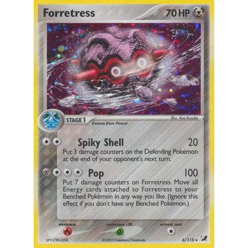LIGHTLY PLAYED Forretress 6/115 EX Unseen Forces Holo Rare Pokemon Card TCG