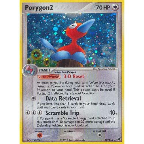 Porygon2 12/115 EX Unseen Forces Holo Rare Pokemon Card NEAR MINT TCG