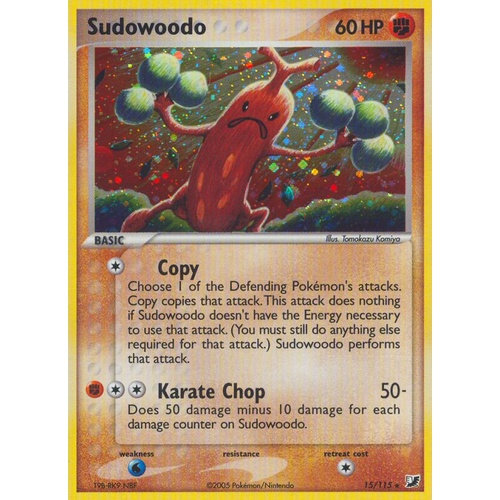 Sudowoodo 15/115 EX Unseen Forces Holo Rare Pokemon Card NEAR MINT TCG