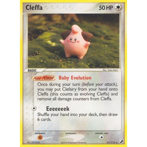 Cleffa 21/115 EX Unseen Forces Rare Pokemon Card NEAR MINT TCG
