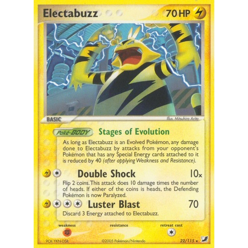 Electabuzz 22/115 EX Unseen Forces Rare Pokemon Card NEAR MINT TCG