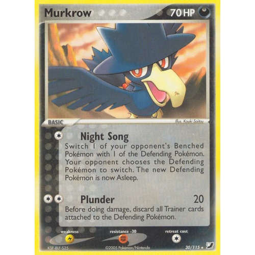 Murkrow 30/115 EX Unseen Forces Rare Pokemon Card NEAR MINT TCG