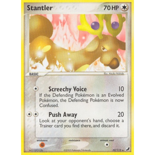 Stantler 32/115 EX Unseen Forces Rare Pokemon Card NEAR MINT TCG