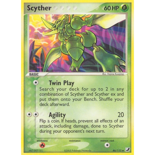 Scyther 46/115 EX Unseen Forces Uncommon Pokemon Card NEAR MINT TCG
