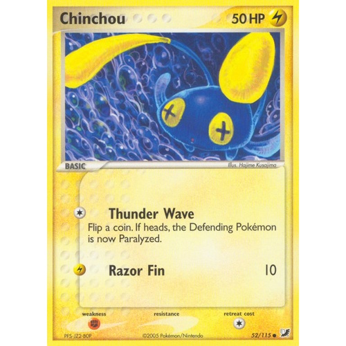 Chinchou 52/115 EX Unseen Forces Common Pokemon Card NEAR MINT TCG