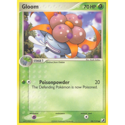 Gloom 58/115 EX Unseen Forces Common Pokemon Card NEAR MINT TCG