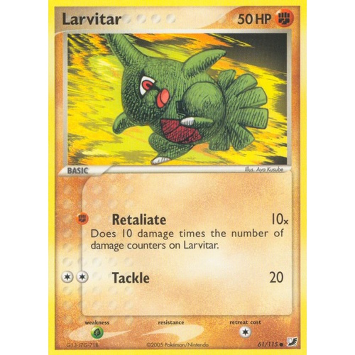 Larvitar 61/115 EX Unseen Forces Common Pokemon Card NEAR MINT TCG