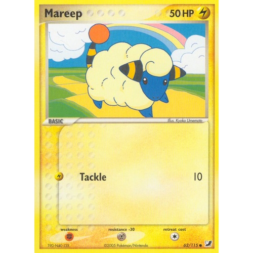 Mareep 62/115 EX Unseen Forces Common Pokemon Card NEAR MINT TCG