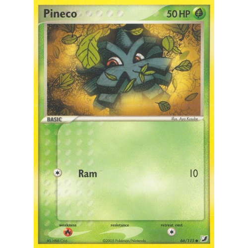 Pineco 66/115 EX Unseen Forces Common Pokemon Card NEAR MINT TCG