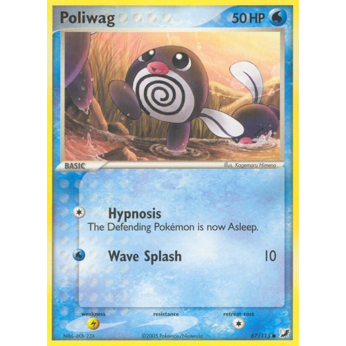 Poliwag 67/115 EX Unseen Forces Common Pokemon Card NEAR MINT TCG