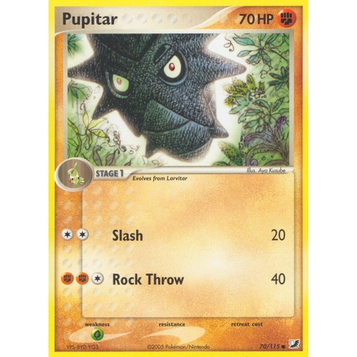 Pupitar 70/115 EX Unseen Forces Common Pokemon Card NEAR MINT TCG