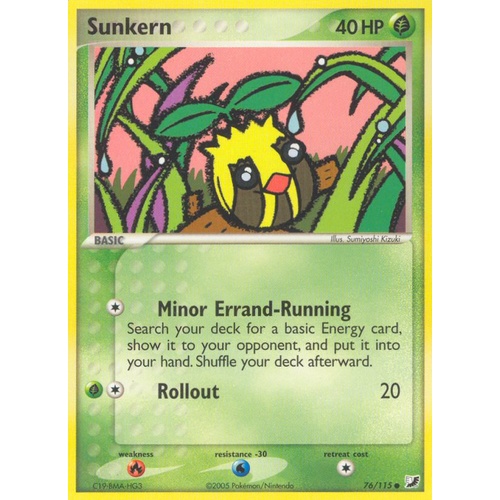 Sunkern 76/115 EX Unseen Forces Common Pokemon Card NEAR MINT TCG