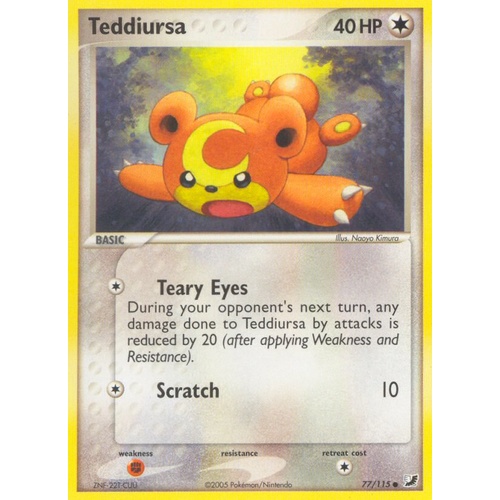 Teddiursa 77/115 EX Unseen Forces Common Pokemon Card NEAR MINT TCG