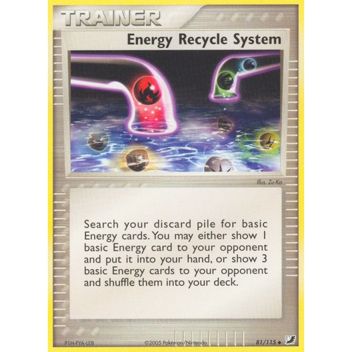 Energy Recycle System 81/115 EX Unseen Forces Uncommon Trainer Pokemon Card NEAR MINT TCG