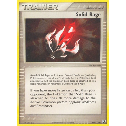 Solid Rage 92/115 EX Unseen Forces Uncommon Trainer Pokemon Card NEAR MINT TCG