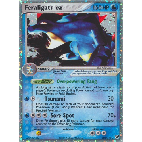Feraligatr ex 103/115 EX Unseen Forces Holo Ultra Rare Pokemon Card NEAR MINT TCG