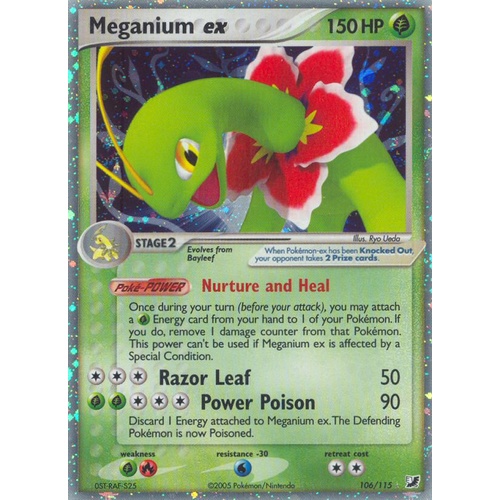 Meganium ex 106/115 EX Unseen Forces Holo Ultra Rare Pokemon Card NEAR MINT TCG