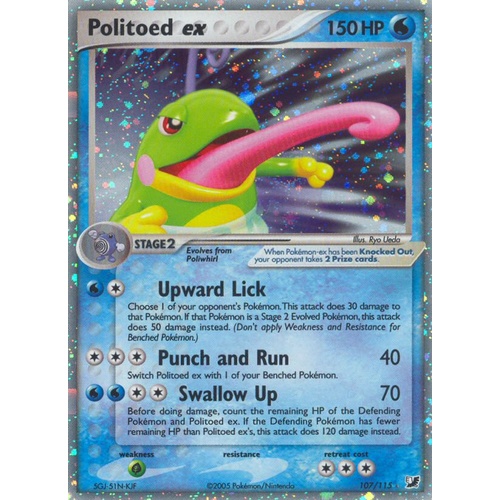 Politoed ex 107/115 EX Unseen Forces Holo Ultra Rare Pokemon Card NEAR MINT TCG