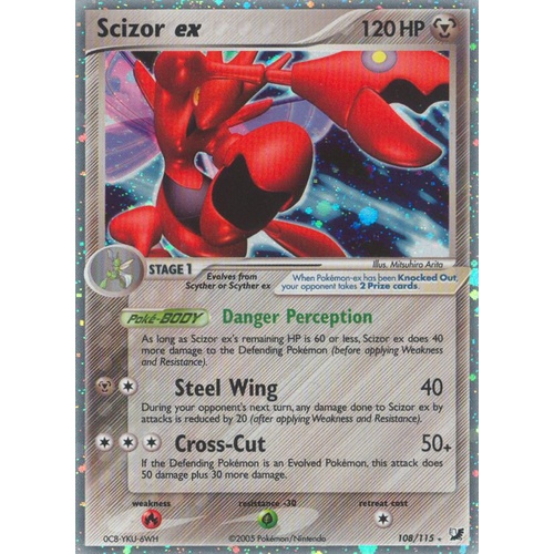 Scizor ex 108/115 EX Unseen Forces Holo Ultra Rare Pokemon Card NEAR MINT TCG