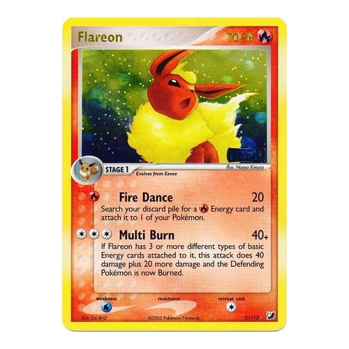 Flareon 5/115 EX Unseen Forces Reverse Holo Rare Pokemon Card NEAR MINT TCG